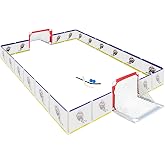 DEYOFA Indoor Mini Knee Hockey Set - Full Rink 9x8ft Goal Set, Easy Assembly and Disassembly, Ideal Hockey Gift for Home and Playroom