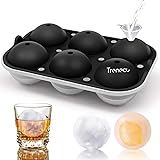 Trenect Large Ice Cube Trays, Ice Balls for Whiskey 2.5 Inch, Easy Release Silicone Ice cube Tray with lid, Novelty Round Ice