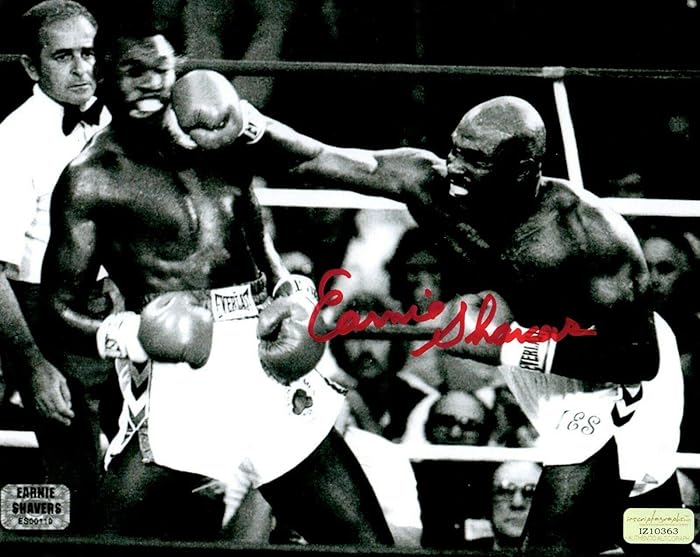 Earnie Shavers Signed 8x10 Photo vs. Larry Holmes COA Inscriptagraphs Autograph