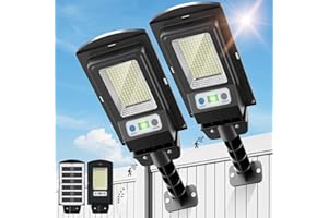 WYWNA Solar Street Lights Outdoor Waterproof, 200W 6500K LED Dusk to Dawn Solar Flood Lights with Motion Sensor and Remote Control, 2 Pack