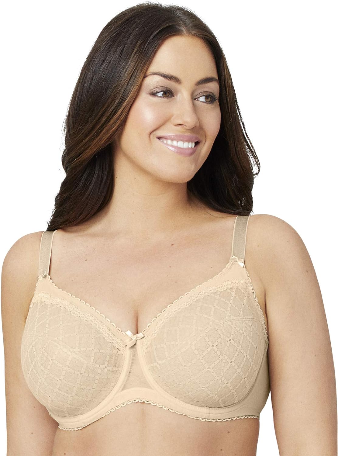 Full Figure Plus Size Wonderwire Lace Bra #9845 at  Women’s Clothing store