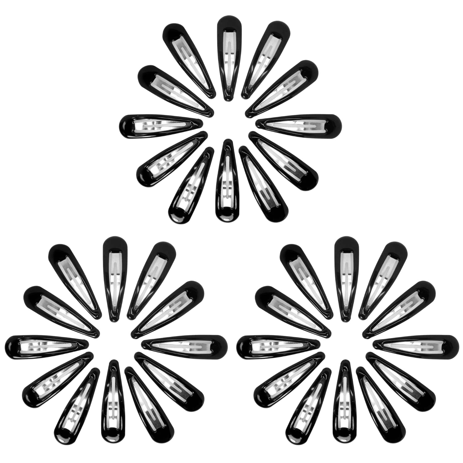Topkids Accessories 36pc Snap Clips 5cm / 2" Hair Clip Hair Snap Clips Hair Pins Snap Hair Clips Hair Ties Snap Hair Clips Hair Accessories for Women & Hair Accessories for Girls (Black)