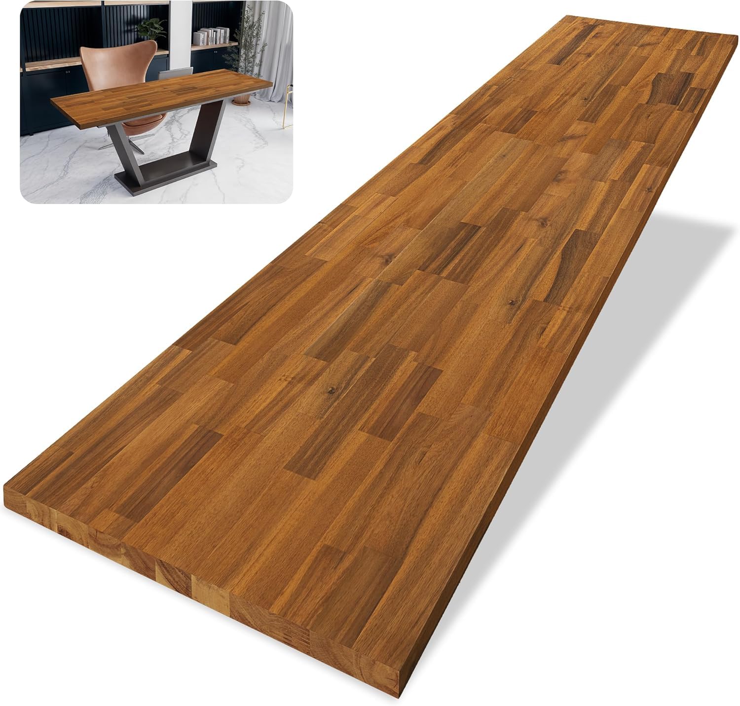 Howizz 60 x 25 in. Solid Wood Table Top, Teak