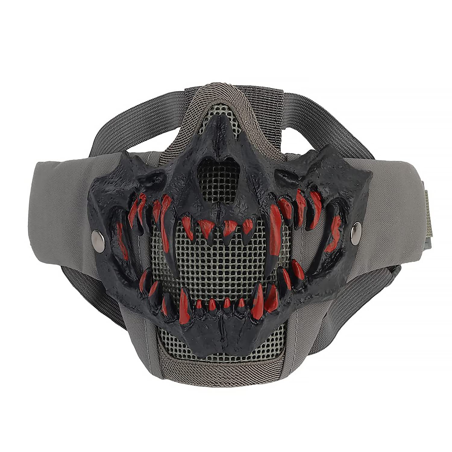 Yzpacc Airsoft Half Face Masks Tactical Face Protection Mesh Mask for Halloween Cosplay Paintball CS Hunting Cosply