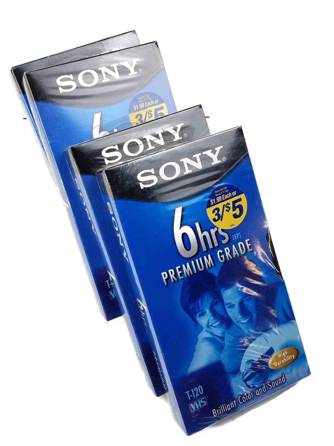 Sony T120 Premium Grade Blank VHS Tapes [4 Pack] Movies & TV