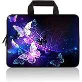11 11.6 12 12.1 12.5 inch Laptop Carrying Bag Chromebook Case Notebook Ultrabook Bag Tablet Neoprene Sleeve for Apple MacBook Air Samsung Google Acer HP DELL Lenovo Asus (Purple Butterfly)