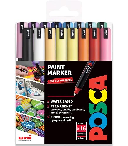 Posca PC-5M Paint Pen Set - 8 Pastel Colors, Water-Based Permanent Marker For Multi-Surfaces - View #10