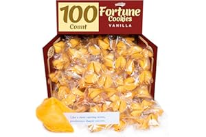 Snackathon Fortune Cookies, Individually Wrapped, Bulk Pack, Premium USA Made (100 Count, Vanilla)