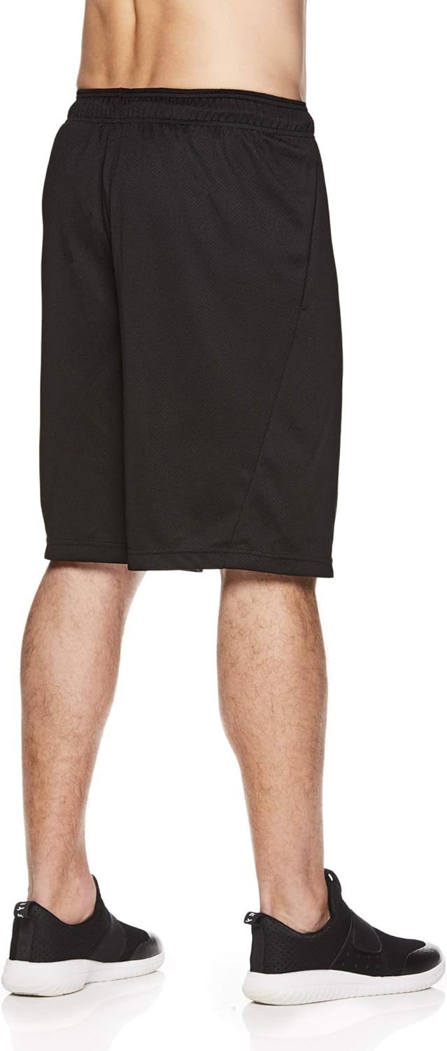 Reebok Men's Mesh Basketball Gym & Running Shorts w/Elastic Drawstring Waistband & Pockets: Clothing