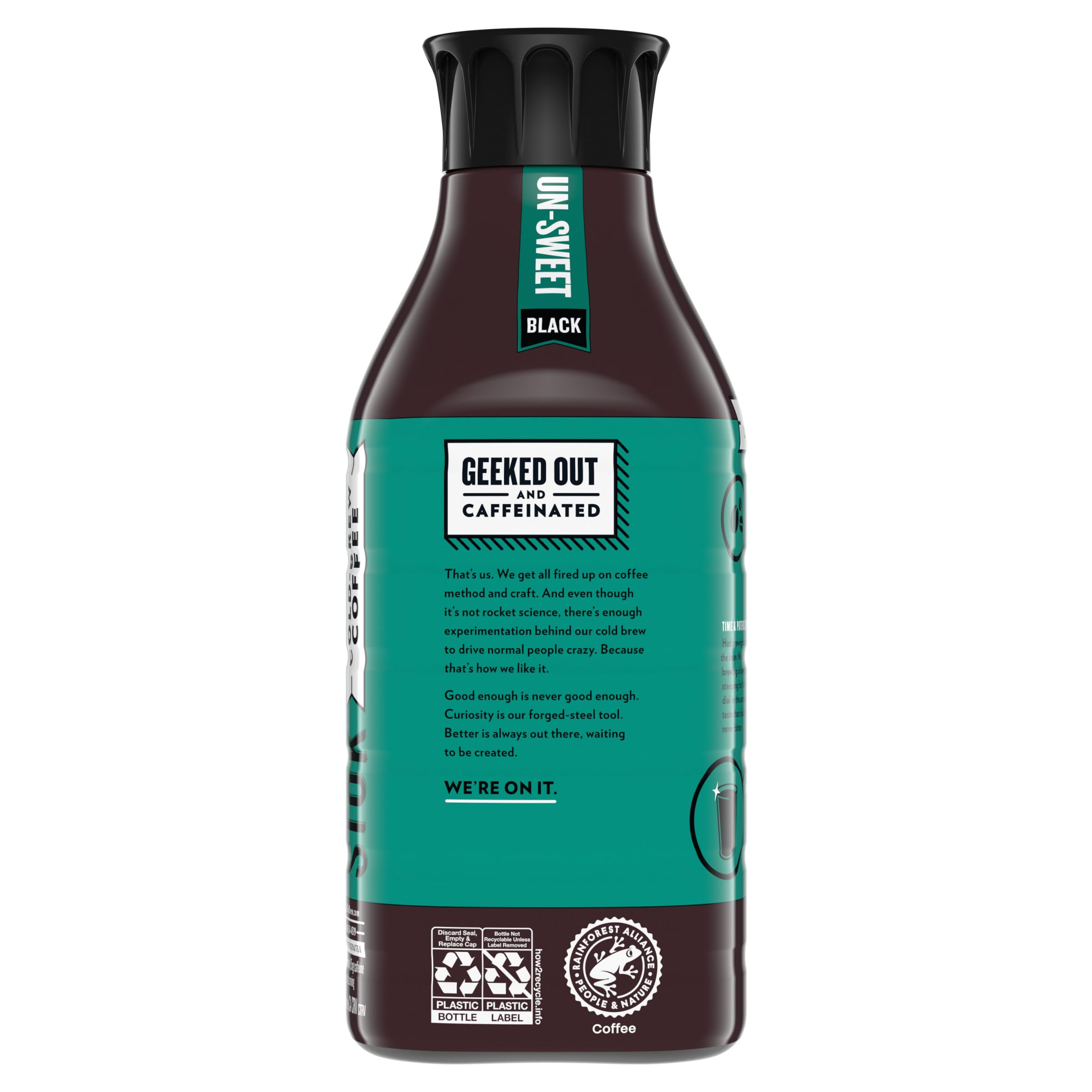 STOK Cold Brew Coffee, Arabica-Based Blend, Medium Roast Brewed Low and Slow, Unsweetened, Black Coffee, 48 FL OZ Bottle