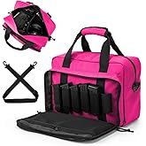 PROFOCUS Small Range Bag For 2 Pistols Gun Range Bags For Handguns And Ammo Dual Pistol Handgun Revolver Hunting Bag Gun Carrying Case/Lockable Zippers