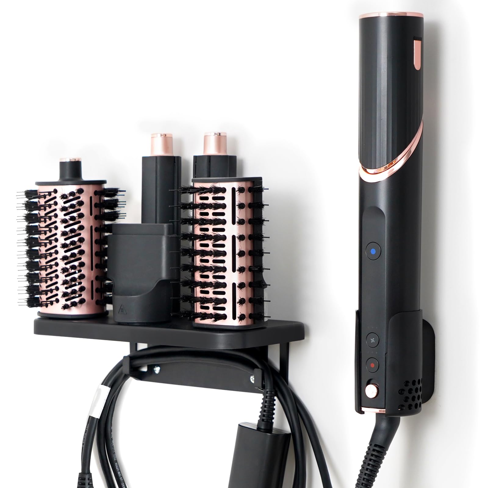 Photo 1 of Hair Dryer Holder Compatible with Shark FlexStyle, Wall Mount Holder Compatible with Shark FlexStyle for Storage Attachments Curling Wand Organizer Rack with Cord Hanger for Accessories Curlers Brush