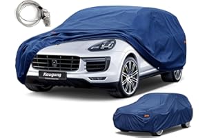 Kaugung SUV Car Cover Waterproof All Weather Custom Fit Porsche Cayenne (2002-2025), Heavy Duty Full Exterior Cover with Breathable Vent and Anti-Theft Lock Outdoor Sun Rain Dust Snow Protection.