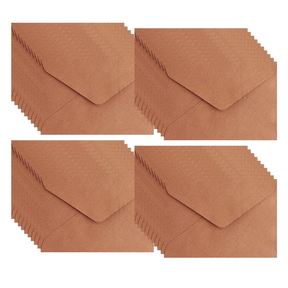 CLVPAI Pack of 40 Brown Ribbed Kraft Envelopes, C6 Size, Tuck Flap, for Weddings, Birthdays, Parties and Invitations