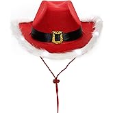 NociHah Cowboy Cowgirl Hat for Women Christmas Western Feather Cap with LED Flashing