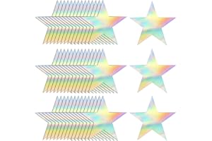 KEEPARTY 120 PCS Iridescent Five Star Cutouts Double Printed Paper Star Decorations Star Confetti Cutouts Cardboard Stars for Bulletin Board Stars Accents Classroom Wall Party Decoration