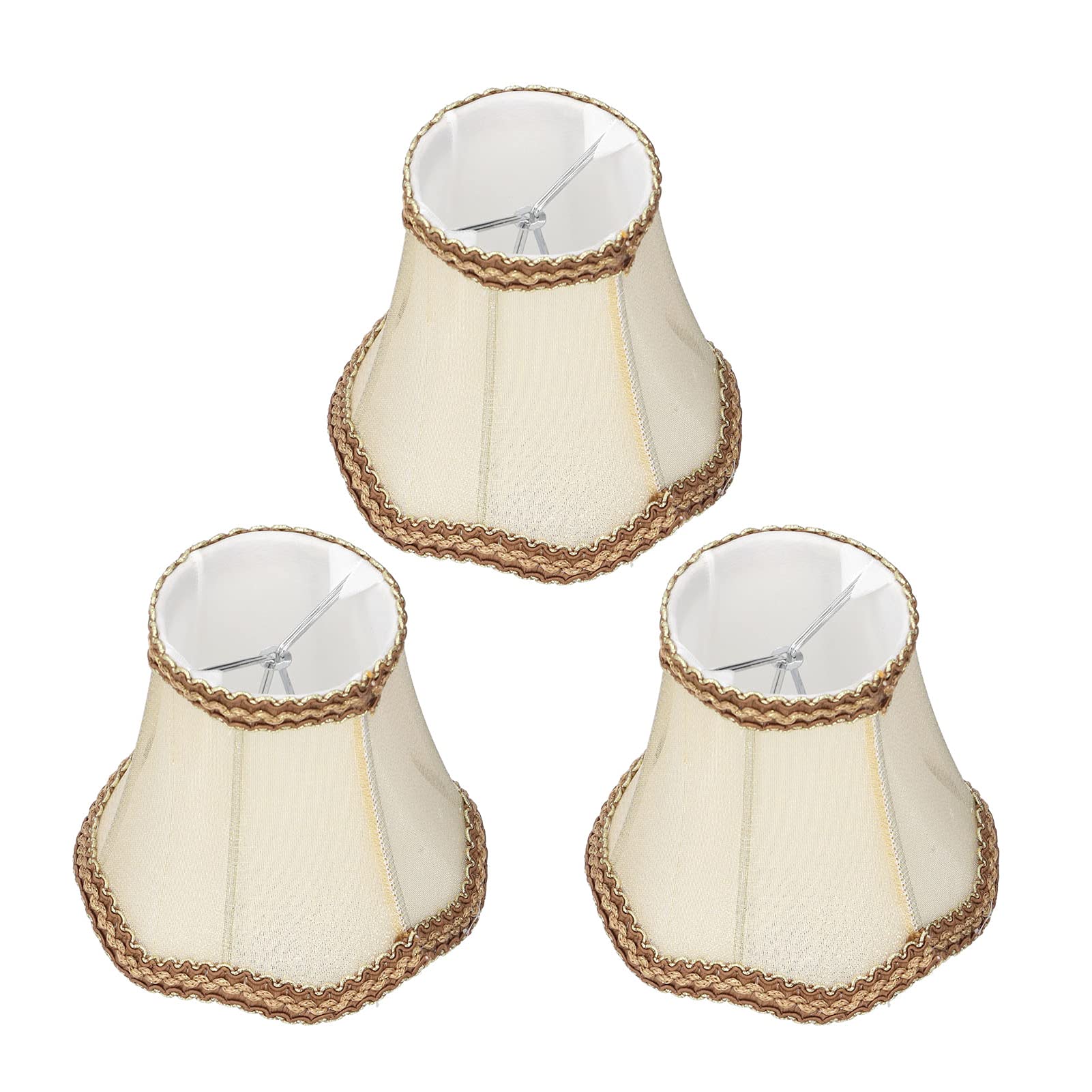 Goshyda Small Lamp Shade, 3Pcs E14 Clip On Lampshade 3"x5"x4.7" Home Hotel Modern Sytle Chandelier Lamp Shade for Table Chandelier Wall Lamp