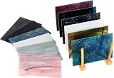 selliner 12 Pcs 4x6 Inch Cathedral Stained Glass Sheets Mixed Black White view 6