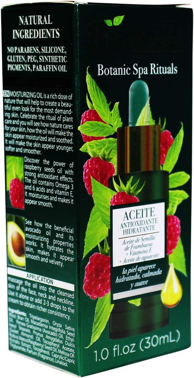 Bielenda Botanic Spa Rituals Moisturizing Antioxidant Oil with Raspberry Seed, Vitamin E and Avocado Oil 1 fl oz