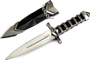 Velocity Airsoft KM6002 440 Stainless Steel 11" Double Edged Dark Assassin Dagger with Sheath