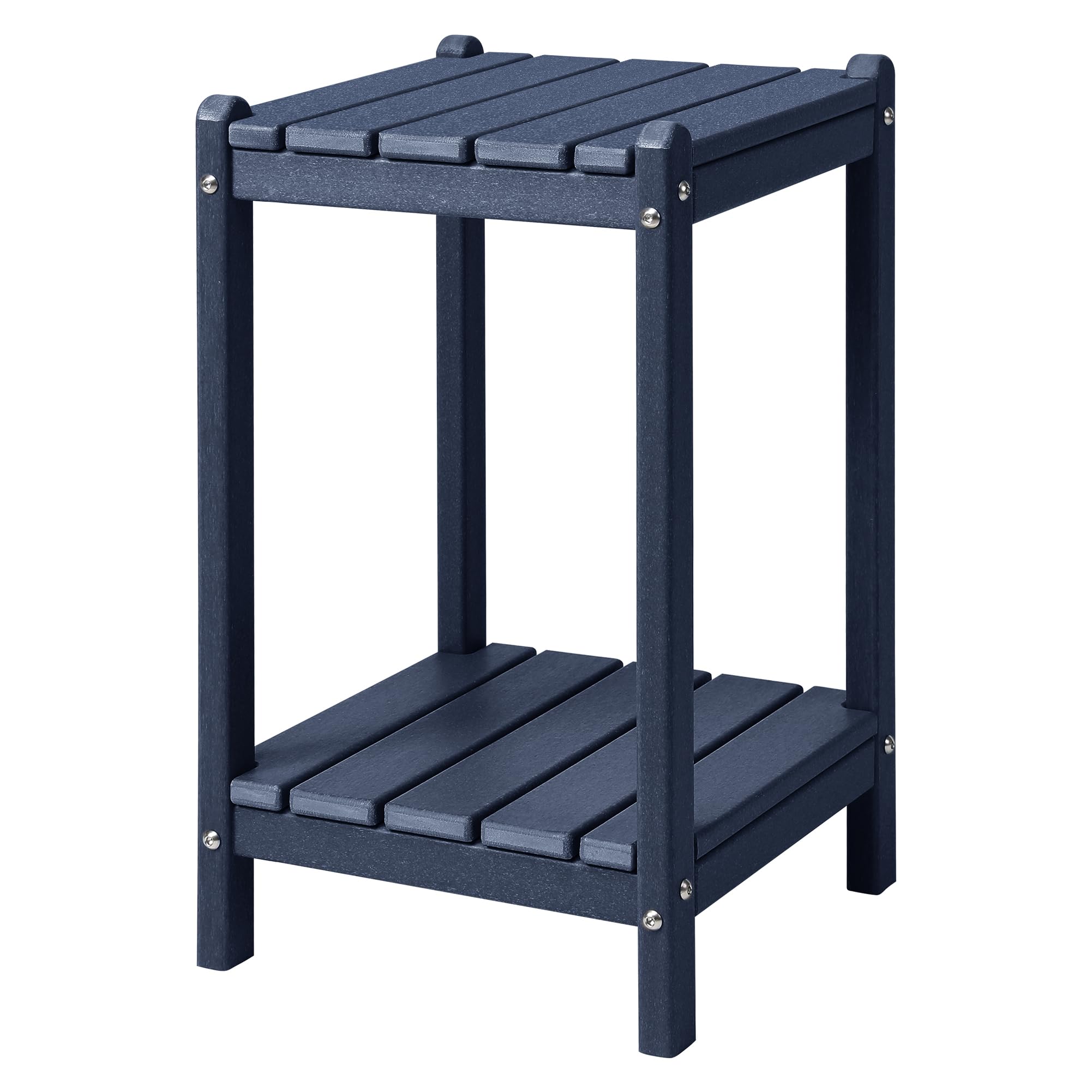 Photo 1 of **MISSING HARDWARE AND 2 LEGS**LZRS 24" Double Adirondack Outdoor Side Table, Pool Composite Patio Table,HDPE End Tables for Backyard,Pool, Indoor Companion, Easy Maintenance & Weather Resistant(Navy Blue)