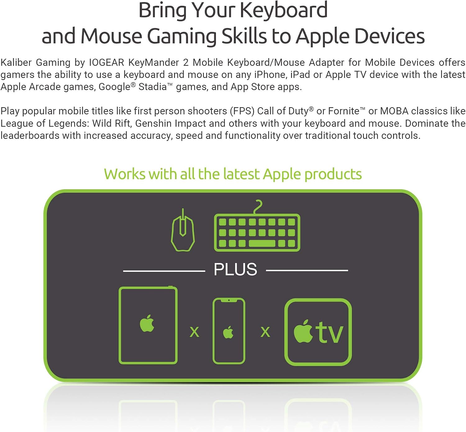 KeyMander 2 GE1337M Mobile Keyboard Mouse Adapter for iPhone iPad or Apple TV. Play with the latest Apple Arcade games - Image 3