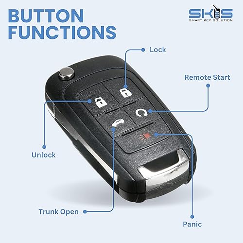 SUPALAND Key Fob Shell Case Replacement Fits For Chevy Camaro Cruze Equinox Impala