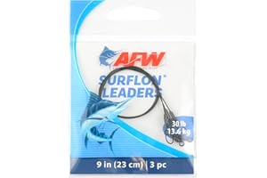 AFW Surflon Fishing Leaders – Black Nylon Coated Stainless Steel Wire, Swivel & Snap, 3 Pack, Variety Pack – Strong Leader Line for Catfishing & Toothy Game Fish