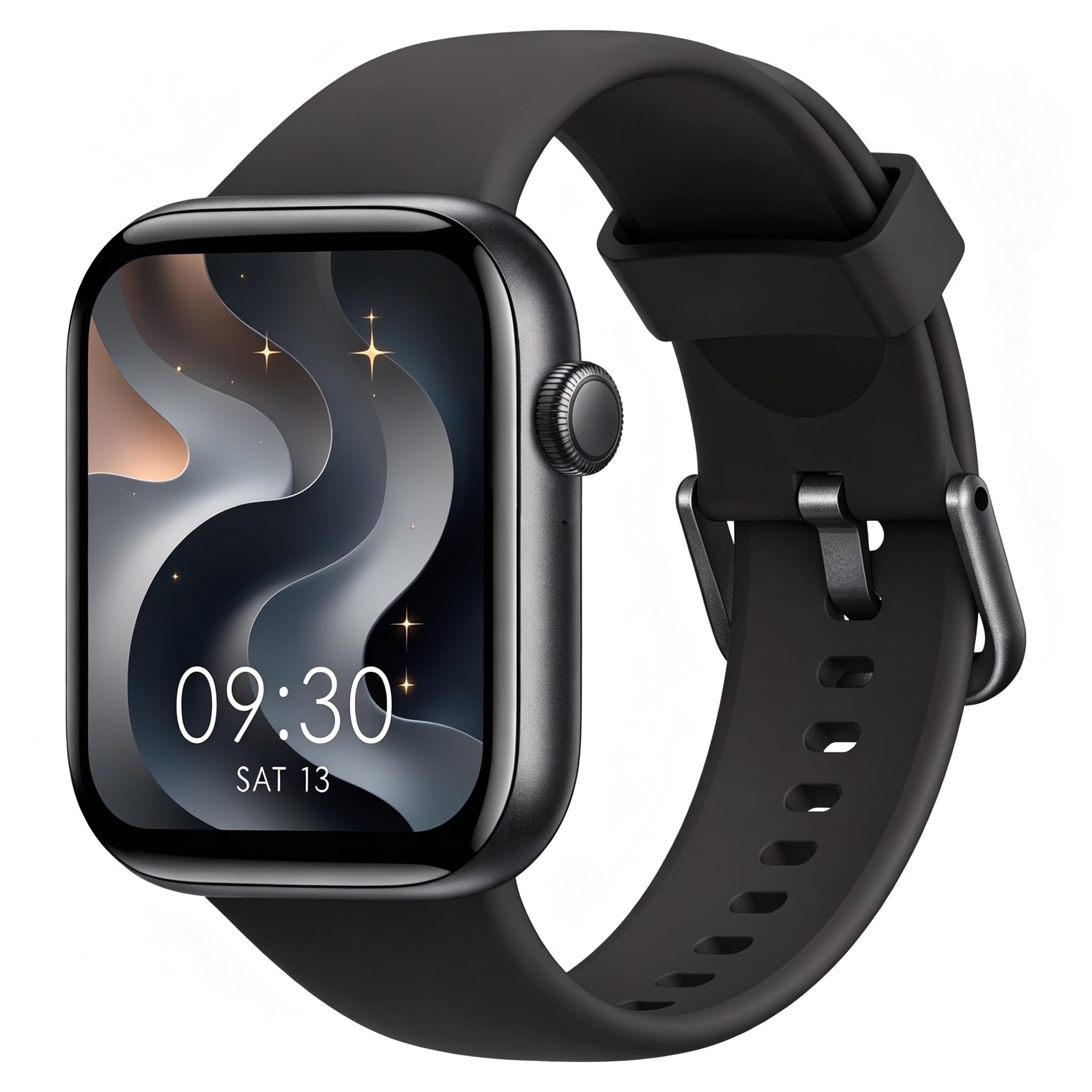 Smartwatch Damen Herren, 1,85" HD Touch Fitnessuhr mit Telefonfunktion, 140+Sportmodi Smart Watch Fitness Tracker mit Pulsmesser Schlafmonitor Schrittzähler, IP68 Wasserdicht Sportuhr für iOS Black
