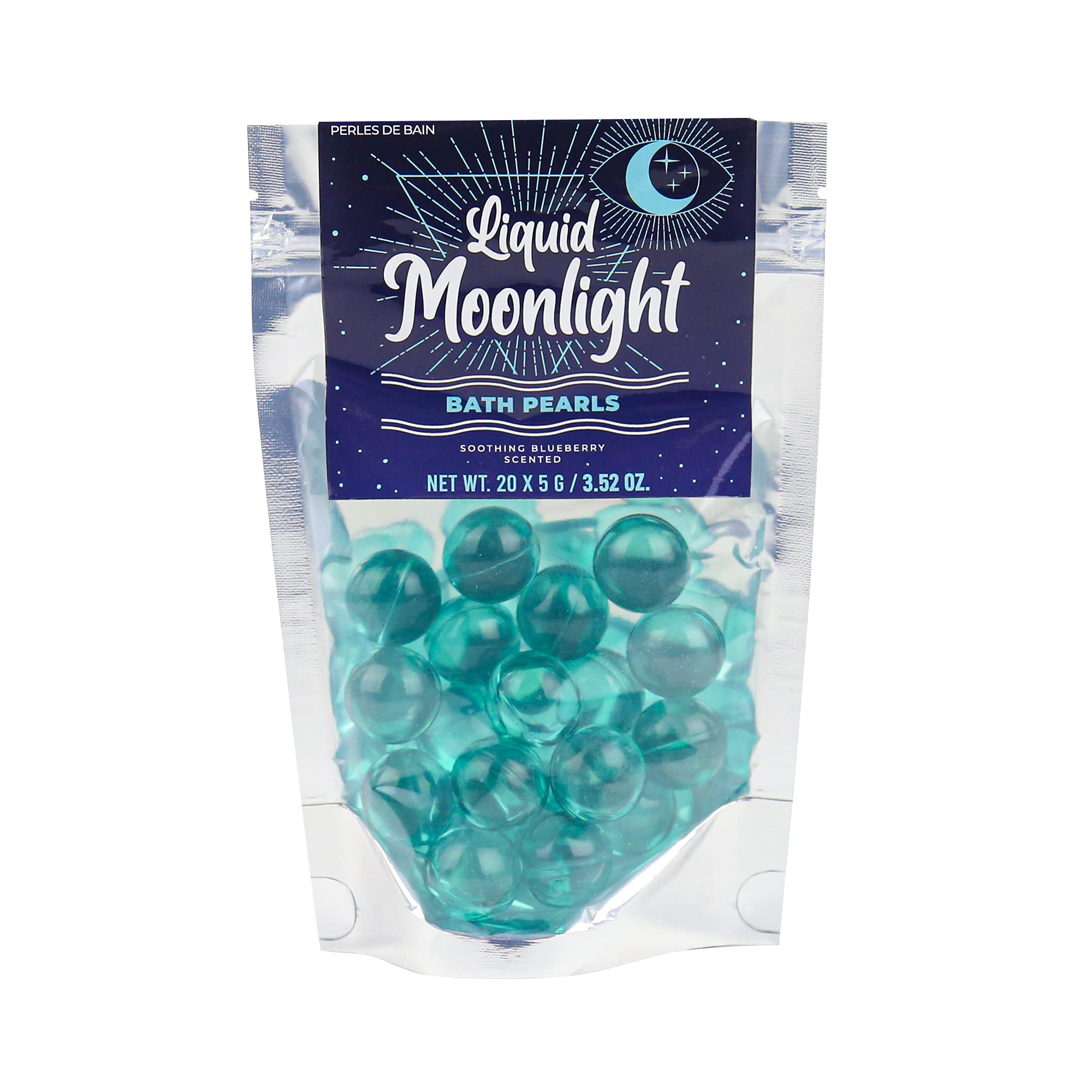 Gift Republic Liquid Spirit Moonlight Bath Pearls 20-Pack Soothing Blueberry Scent, Multicoloured