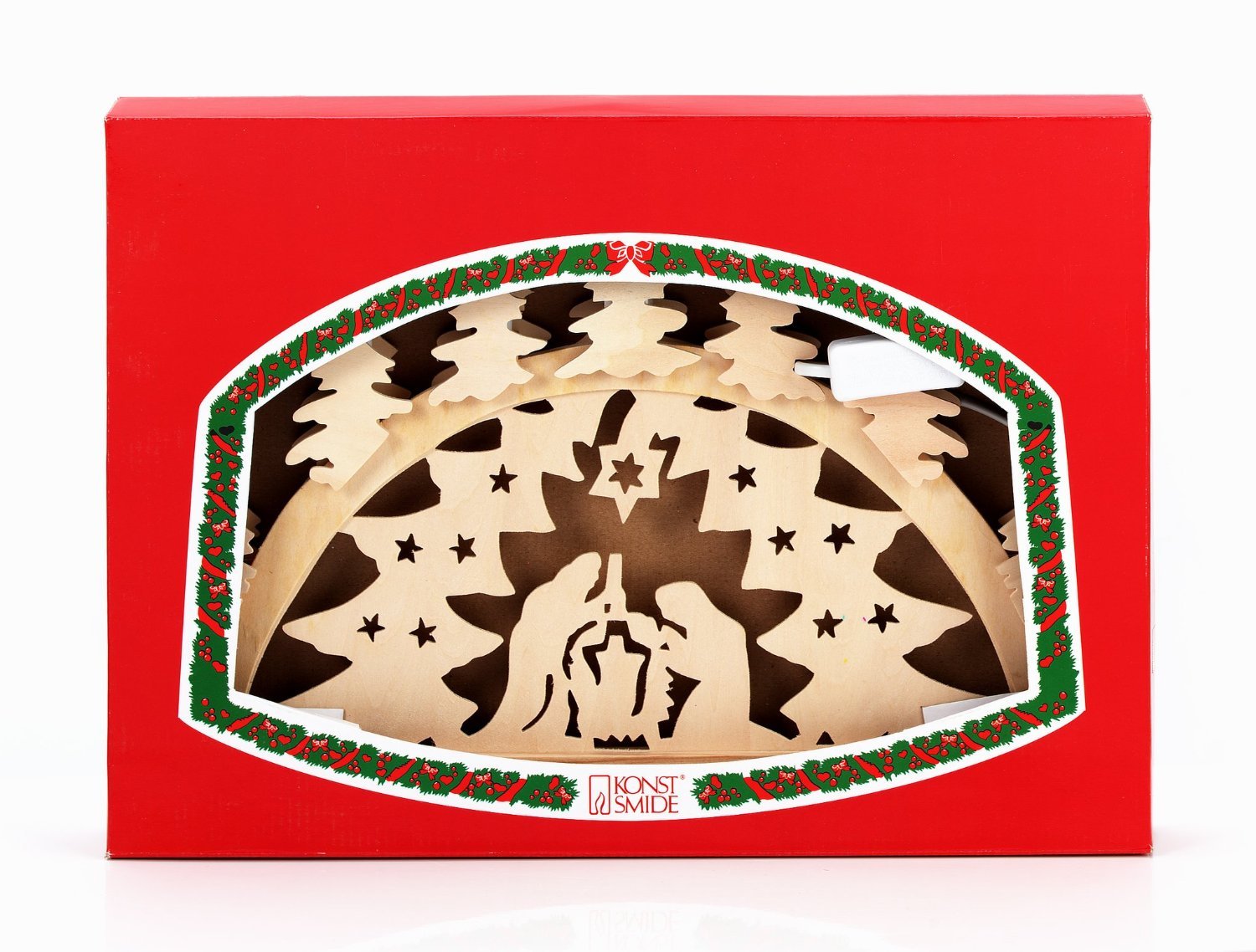 Konstsmide Indoor Decoration Illuminated Nativity Decoration in Natural Pine - Clear