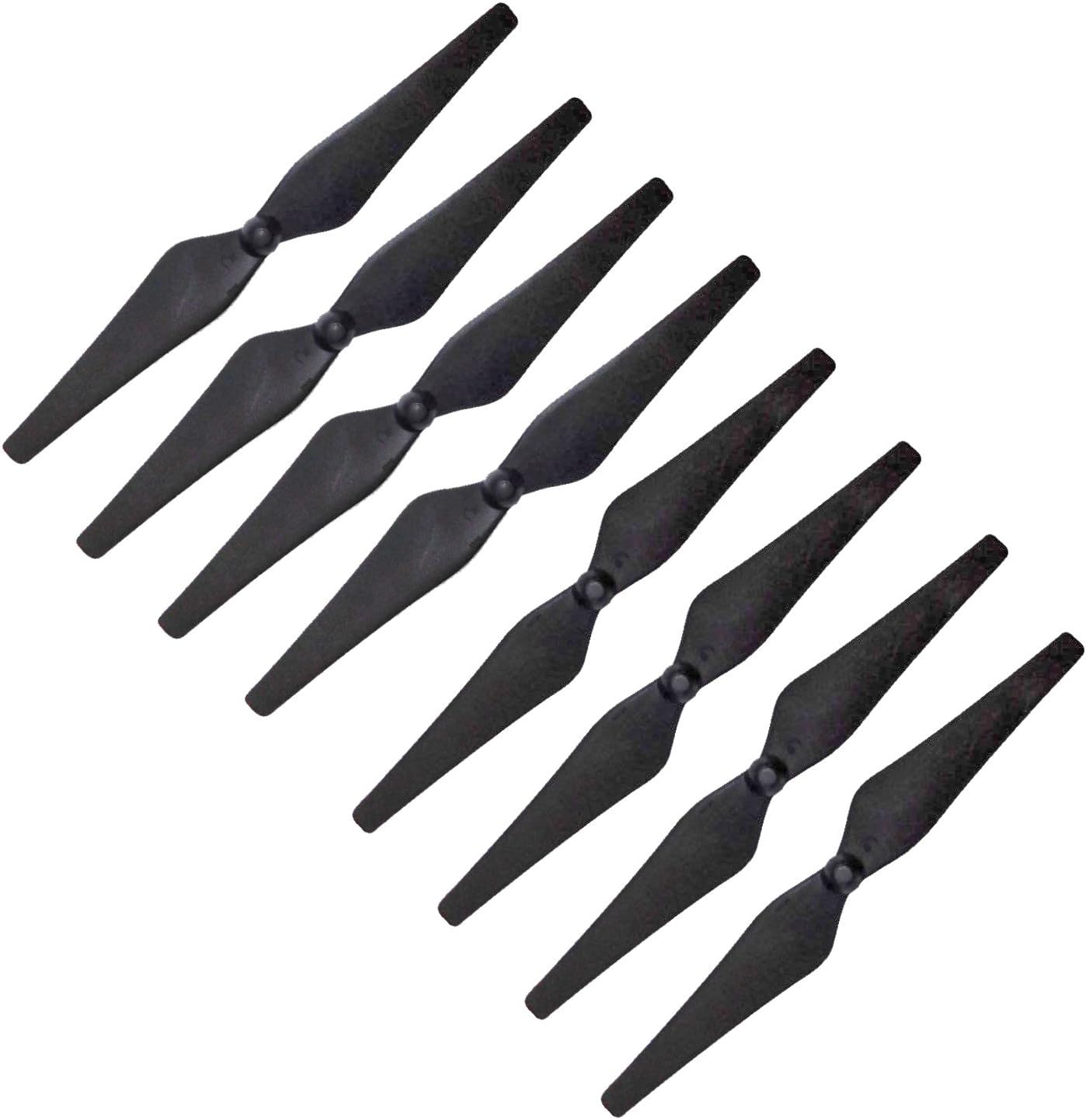 RAYCorp Genuine Gemfan 9443 (9x4.3) Self-Tightening Propellers 8 Pieces(4CW, 4CCW) Black - Glass Fiber Nylon 9-inch Quadcopters & Mutlirotors Props Battery Strap