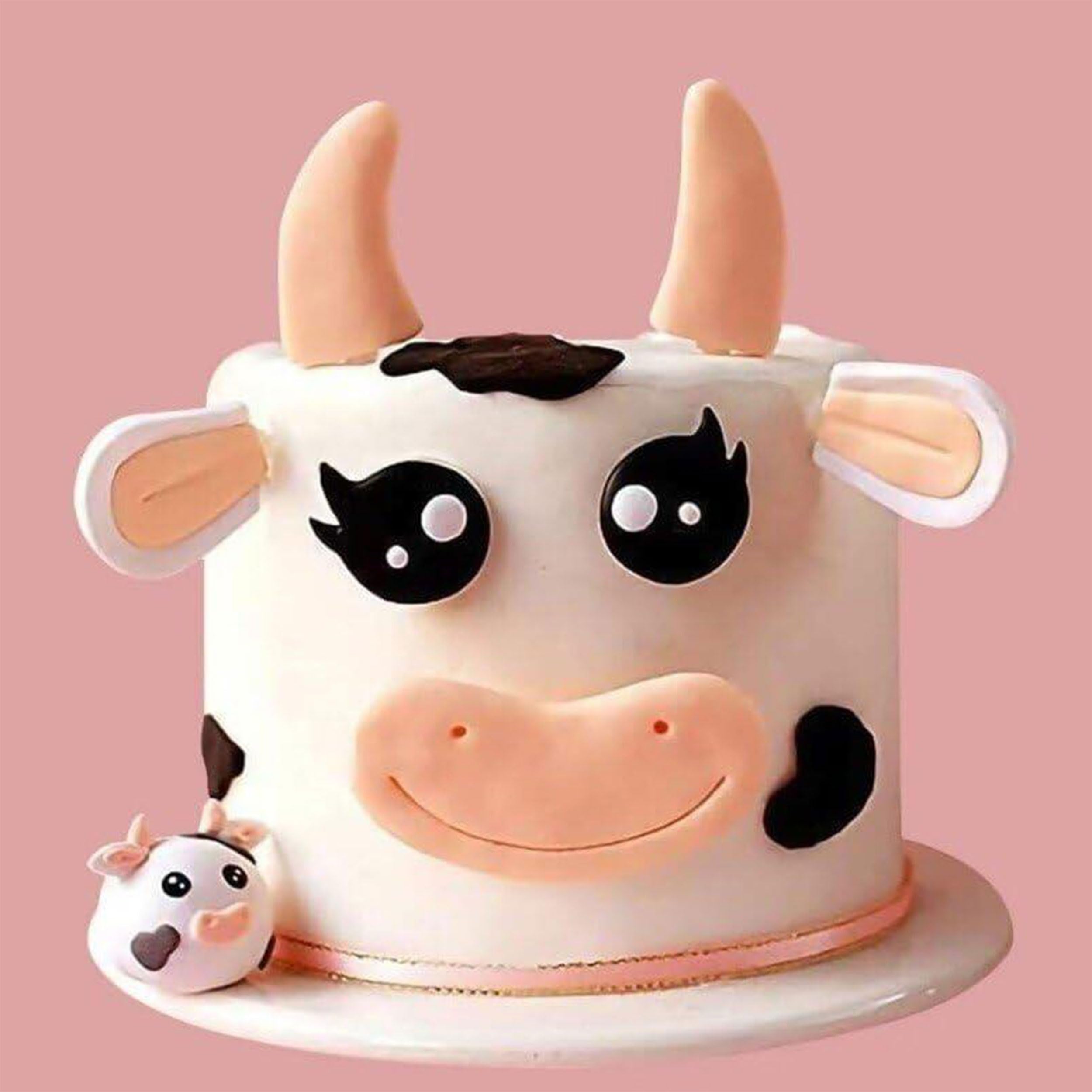 JeVenis Cute Cow Cake Decoration Farm Animal Birthday Cake Topper Cow Cake Topper for Farm Animal Baby Shower Birthday Party Decorations