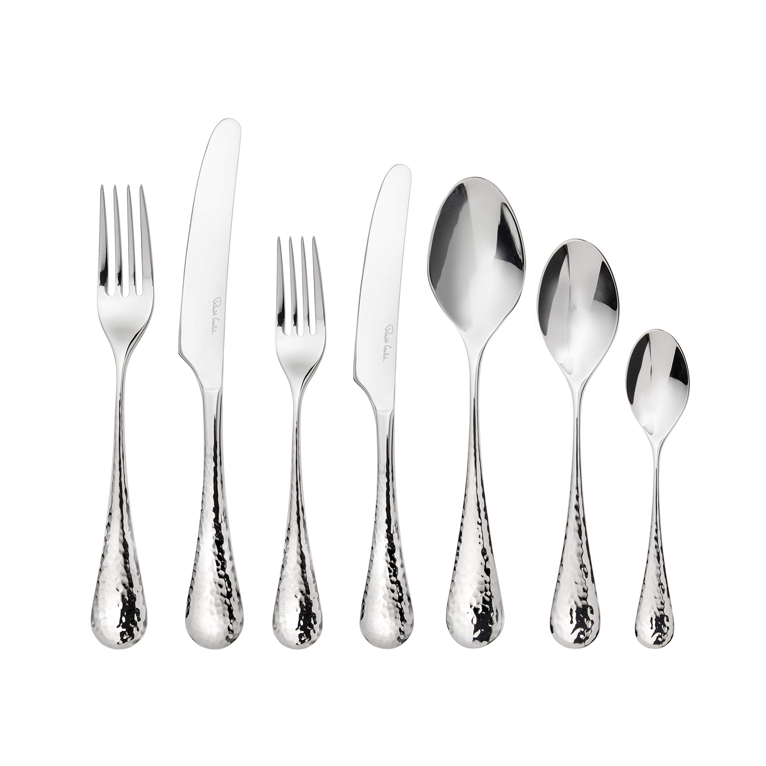 Robert Welch Honeybourne Bright, 7 Piece Cutlery Place Setting. Made from Stainless Steel. Dishwasher Safe.