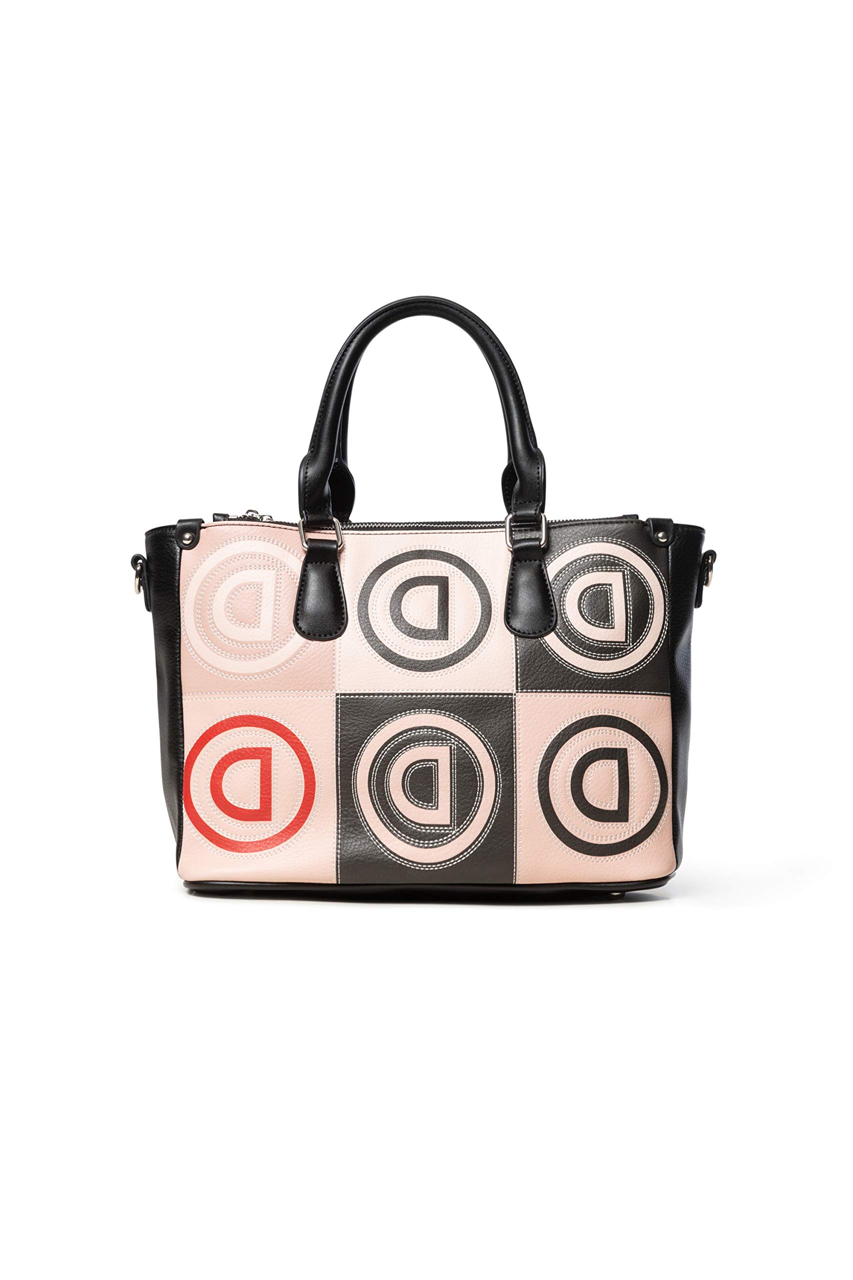 Desigual Borsa A Mano Con Loghi Donna - Rose Multi, Beige (Beige), One size