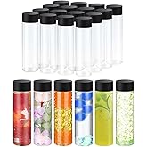 QZV 16 Pack Empty Plastic Sensory Bottles with Lids Bulk Empty Reusable Juice Water Bottles for DIY Crafts Classroom Handmade Party Decoration 13.5 oz/ 400 ml
