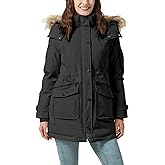 PUREPEAR Women's Thicken Puffer Coat Winter Removable Fur Hood Parka Jacket with Pockets
