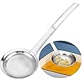 TBWHL Multi-functional Hot Pot Fat Skimmer Spoon - Stainless Steel Fine Mesh Food Strainer for Skimming Grease and Foam DIA 4