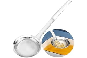 TBWHL Multi-functional Hot Pot Fat Skimmer Spoon - Stainless Steel Fine Mesh Food Strainer for Skimming Grease and Foam DIA 3