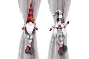 D-FantiX Christmas Curtain Tieback Buckle Set of 2, Mr and Mrs Gnome Curtain Tiebacks Holder Fastener Buckle Window Christmas Ornaments Decorations Home Décor 2025