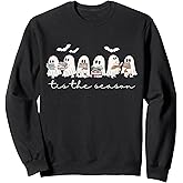 Cute Funny Ghosts Reading Books Tis The Season Halloween Sweatshirt