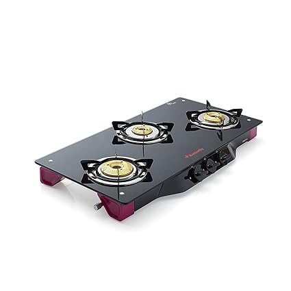 Butterfly Glass Spectra 3 Burner(Black,3b)