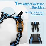 rabbitgoo Dog Harness Medium No Pull Reflective Adjustable Vest Blue M view 4