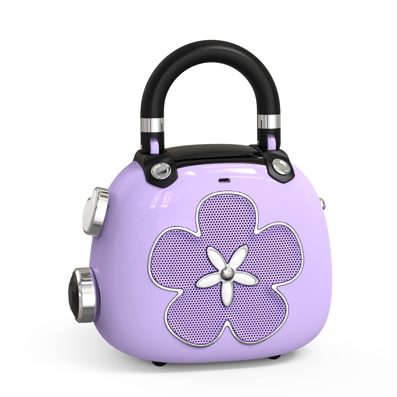 DOSS Candy 2-in-1 Mini Bluetooth Speaker & Cute Bag Charm with Loud Sound, Ideal Stocking Stuffer for Women, Girlfriend, Wife, BFF, Teen Girls, White Elephant Gift-Purple