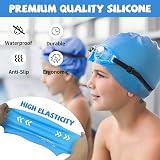 Nepfaivy Kids Swimming Cap 100% Silicone Sky Blue 6-14 Years view 3