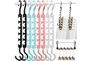 HZZILEY 8-Pack-Closet-Organizers-and-Storage,Sturdy Organization-and-Storage-Hangers-Space-Saving for Wardrobe,Dorm-Room-Essentials for College Students Girls Smart Clothes Hanger