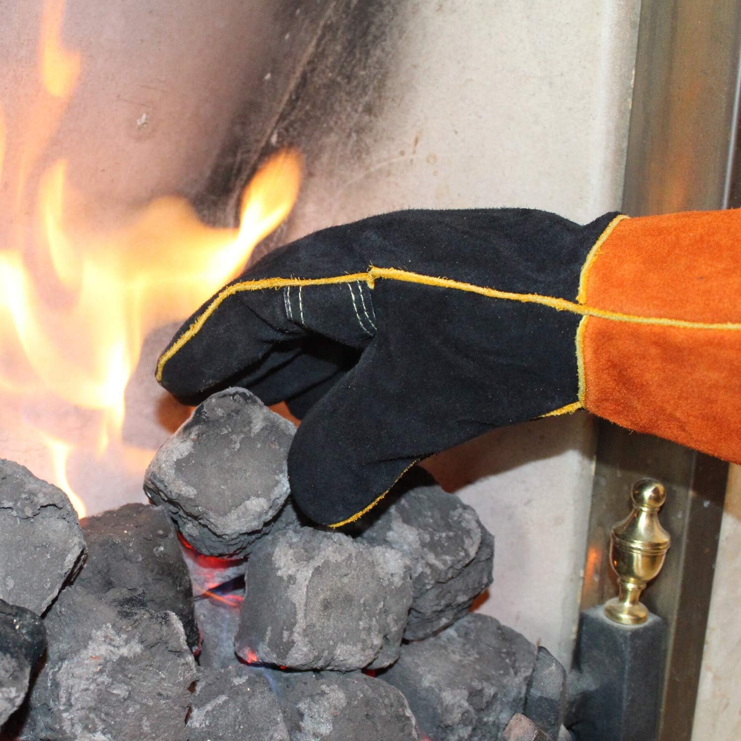 IDEAL Pro Heat and Fire Resistant Gloves Large 14", for BBQ Ovens, Grill, Fireplace, Stove - Image 5
