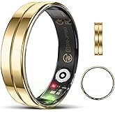 Emerhome Ultra-Thin Smart Ring for Women Men,Sleep Tracker Ring with Heart Rate, Waterproof Fitness Ring for Activity Monitoring/Steps/Calories,No Subscription Fee,for iSO & Android (Glod,10#)