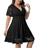 SCOMCHIC Women Plus Size Lace Cocktail Dresses Faux