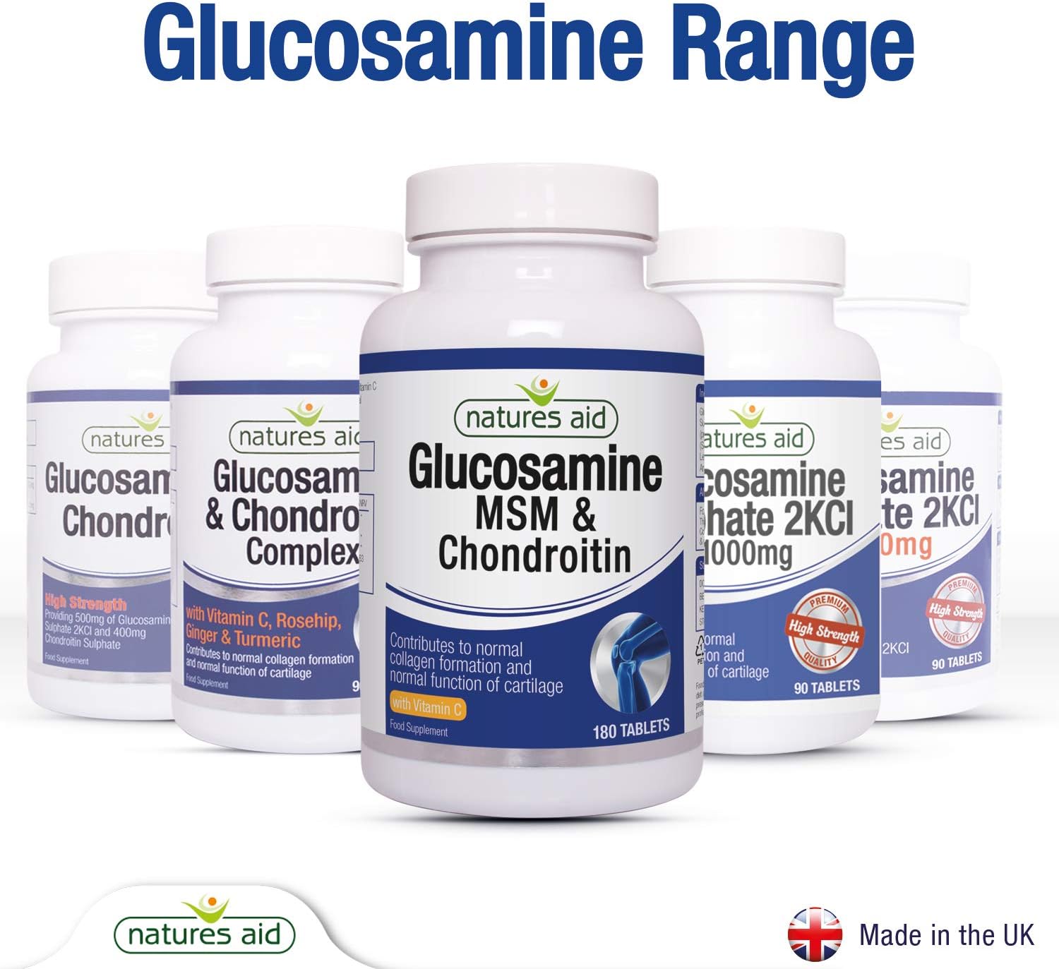 Natures Aid Glucosamine MSM & Chondroitin with Vitamin C, High Strength Joint Support, Mobility & Cartilage Health - Image 5